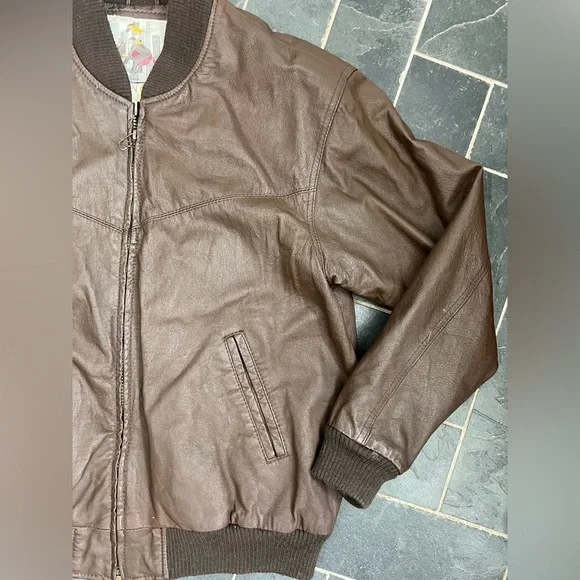Vintage urban cowboy brown leather bomber - Picture 4 of 16